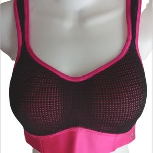 Fuchsia pink and black mesh sports bra by Champion